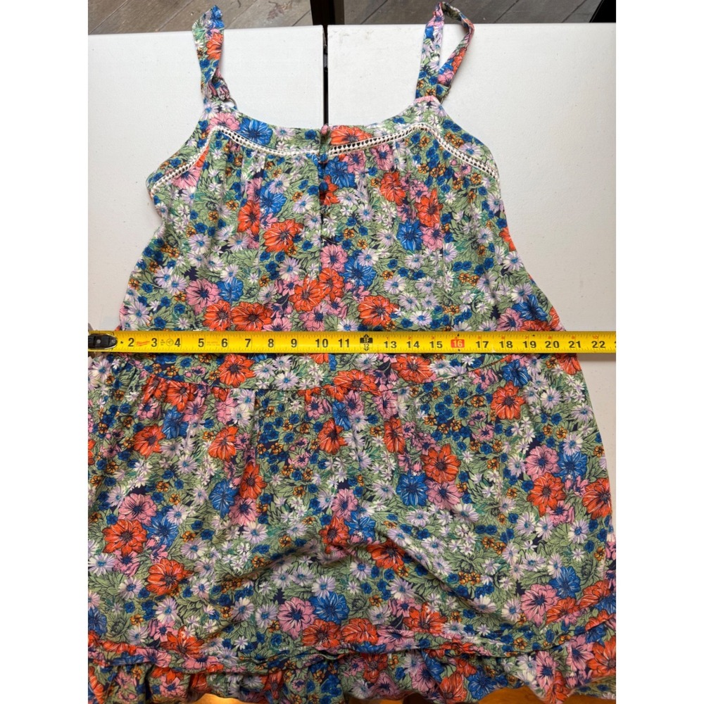 Wild Fable Floral Print Mini Dress Women's Size Medium Spaghetti Strap Ruffle - Picture 7 of 8